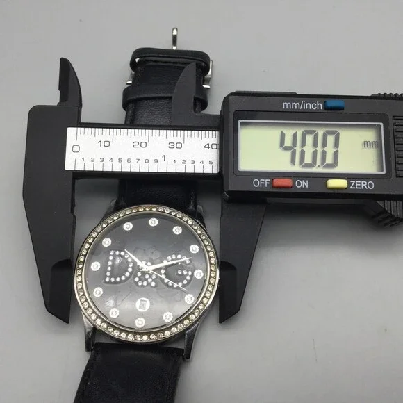 D&G Black Dial Leather Strap Crystal Logo Watch D&G Dolce & Gabbana DW0556 Women main image 3